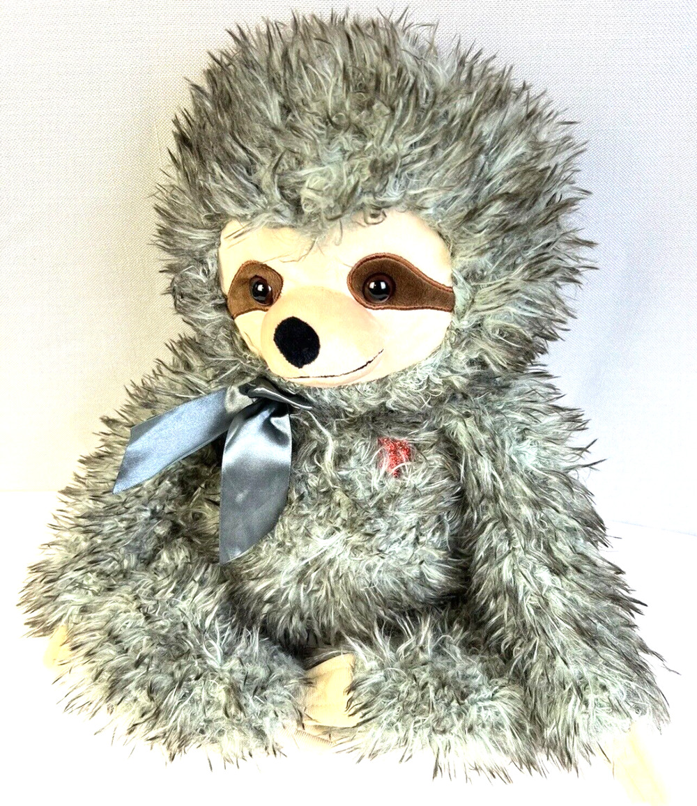 Sloth Plush Heart Applique Love Gray Stuffed Animal Romantic Gift